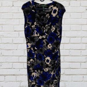 Lauren Ralph Lauren Blue/Black Dress, Size 16